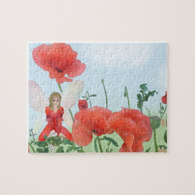 Quebra-cabeça Elfe im Mohn (Horizontal)