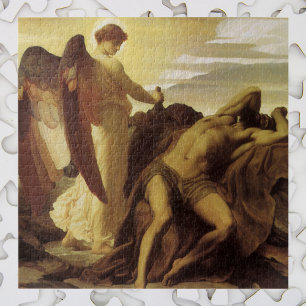 Quebra-cabeça Elias no Deserto por Lord Frederic Leighton