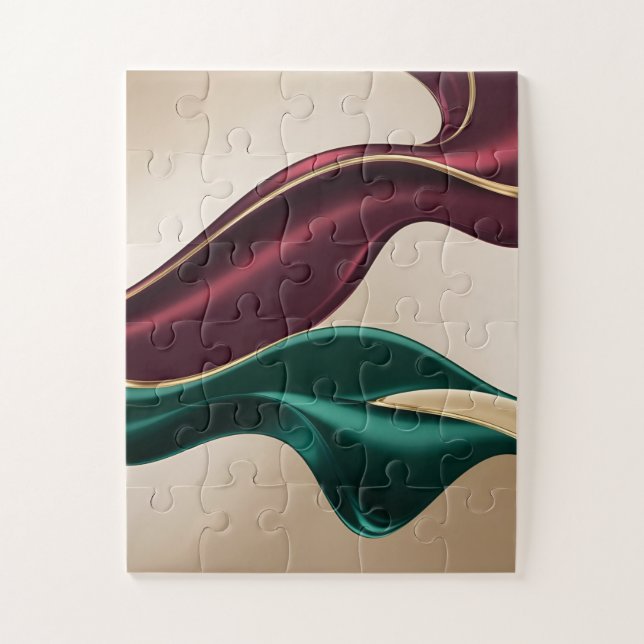 Quebra-cabeça em gráfico abstrato elegante (Vertical)