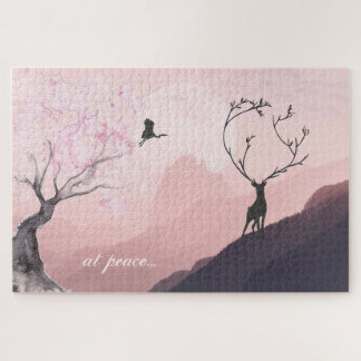 Quebra-cabeça em paz, Pink Sunrise Primavera Mountain Japão