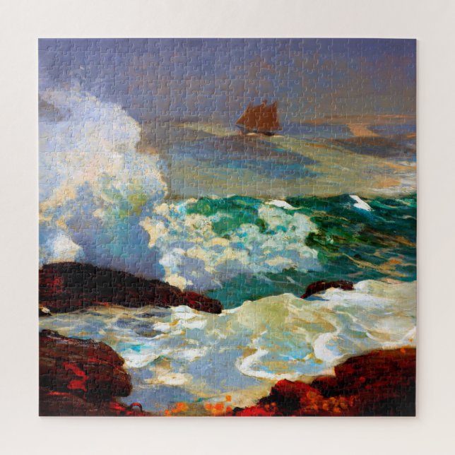 Quebra-cabeça Em uma costa de Lee Winslow Homer 1900  (Vertical)