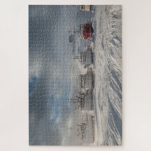 embarcações de pesca na neve