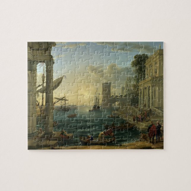 Quebra-cabeça Embarque da Rainha de Sheba - Claude Lorrain (Horizontal)