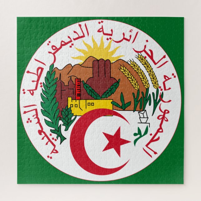 Quebra-cabeça emblema da argélia (Vertical)