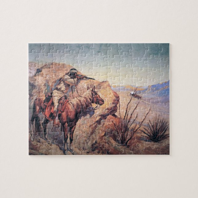 Quebra-cabeça Emboscada de Apache (óleo em canvas) (Horizontal)