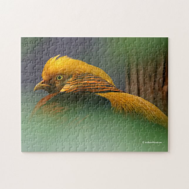 Quebra-cabeça Emergente do Verde: Faisão Ouro (Horizontal)