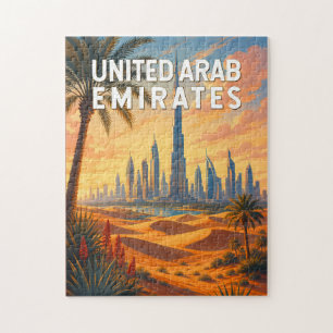 Quebra-cabeça Emirados Árabes Unidos Ilustração Viagem Arte