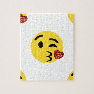Quebra-cabeça emoji de beijo brilhante