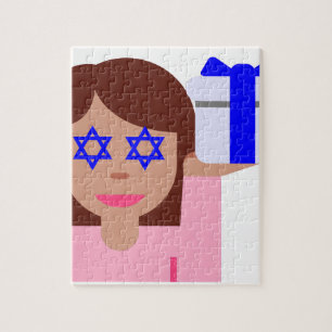 Quebra-cabeça emoji do sacudir do cabelo do chanukkah
