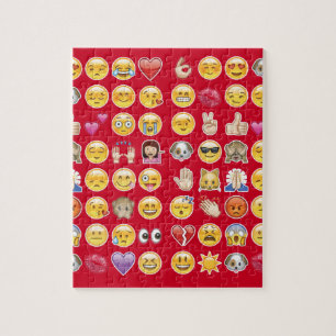 Quebra-cabeça emoji vermelho