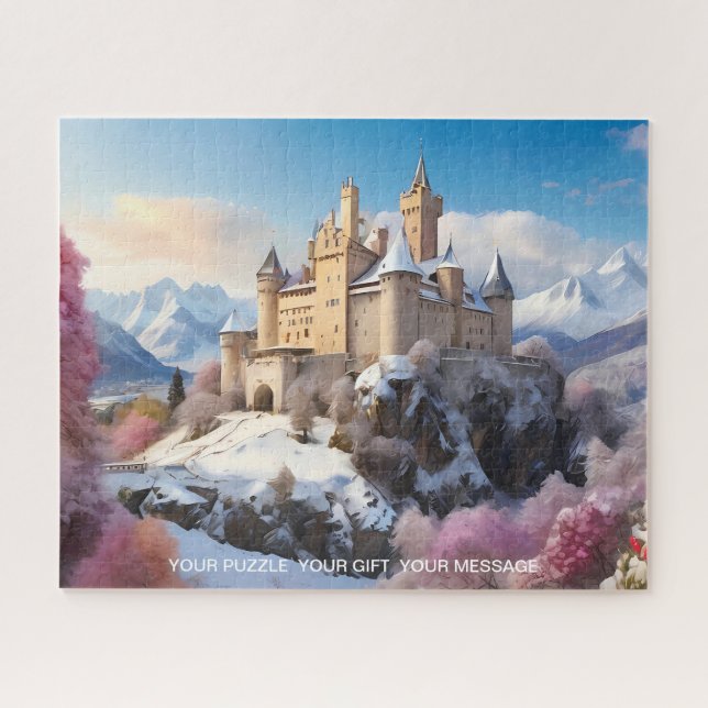 Quebra-cabeça Encantamento de inverno: Castelo nos Picos de Neve (Horizontal)