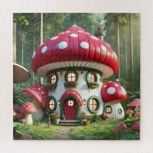 Quebra-cabeça Encantando a Casa de Cogumelos - Conto de Cogumelo (Vertical)