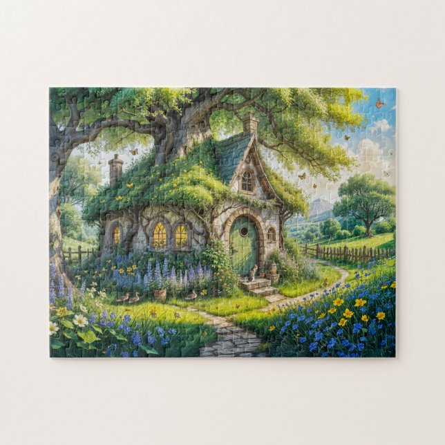 Quebra-cabeça Encantando Algodão no Jardim Lush (Horizontal)