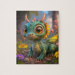 Quebra-cabeça Encantando Dragon Garden 110-Piece Kids Quebra-cab