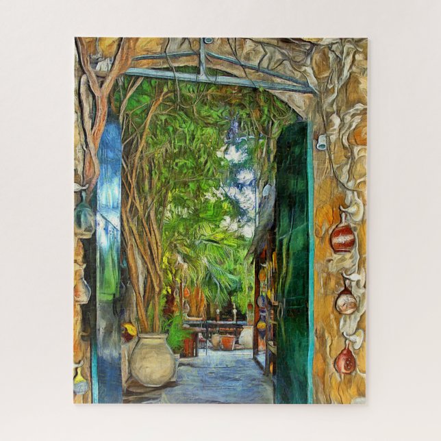 Quebra-cabeça Encanto da taberna em Crete. (Vertical)