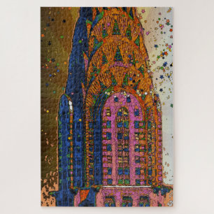 Quebra-cabeça Encerramento do prédio Psychedelic NYC Chrysler #