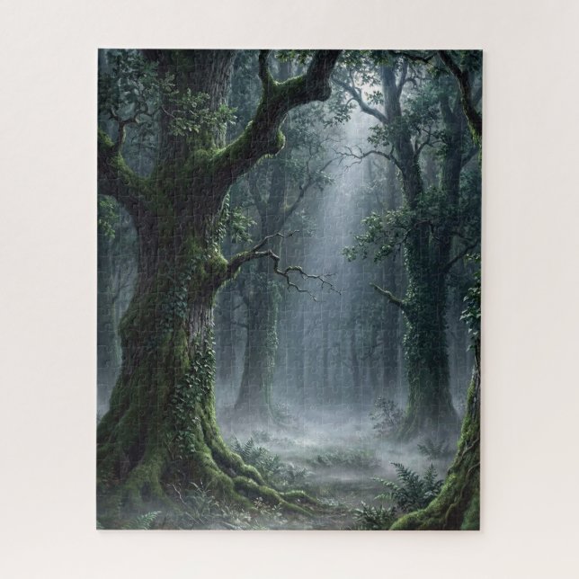 Quebra-cabeça Enchanted Forest | Misty Woodland Fantasy Puzzle (Vertical)