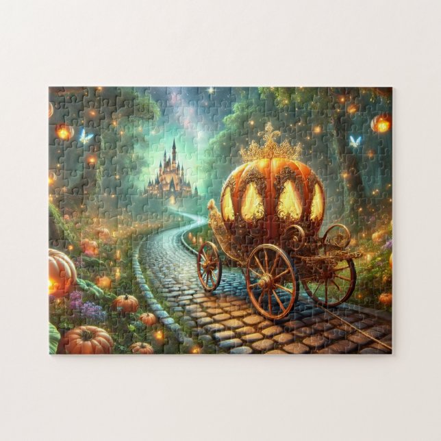 Quebra-cabeça Enchanted Pumpkin Carriage Forest Path (Horizontal)