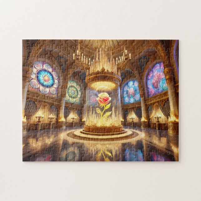 Quebra-cabeça Enchanted Rose Ballroom Stained Glass Fairytale (Horizontal)