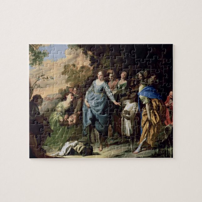 Quebra-cabeça Encontrar de Moses, c.1650-56 (óleo em canvas) (Horizontal)