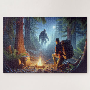 Quebra-cabeça Encontro Bigfoot Campfire, Pé Grande nas sombras