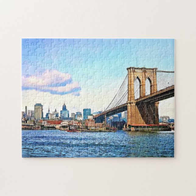 Quebra-cabeça Encontro de Nova York da Ponte do Brooklyn (Horizontal)