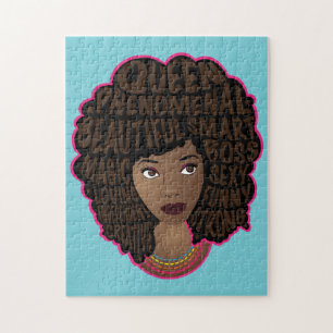 Quebra-cabeça Encorajando as mulheres negras, cabelo natural, az