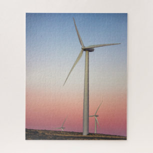 Quebra-cabeça Energia eólica Fazenda em Dusk Jigsee Quebra-cabeç