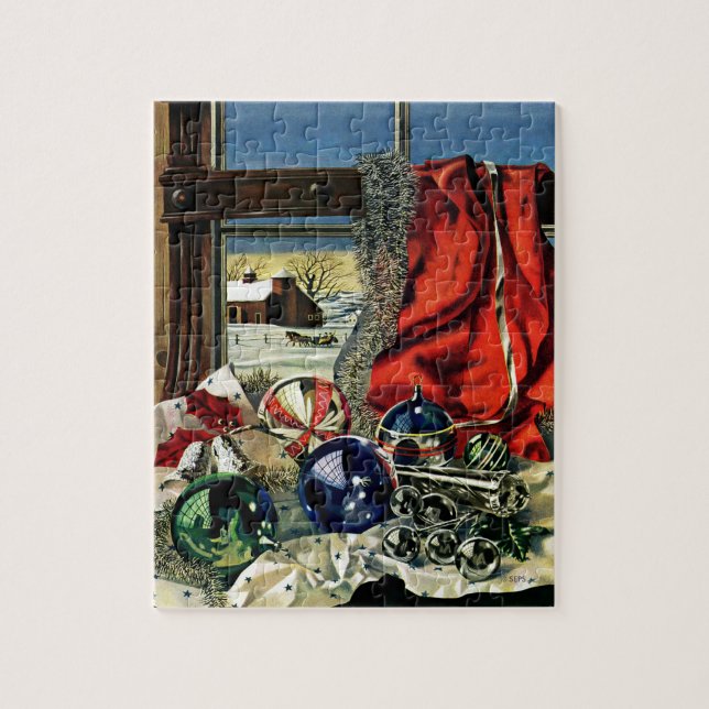 Quebra-cabeça Enfeites de natal (Vertical)