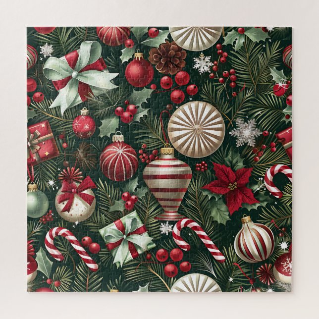 Quebra-cabeça enfeites de natal (Vertical)