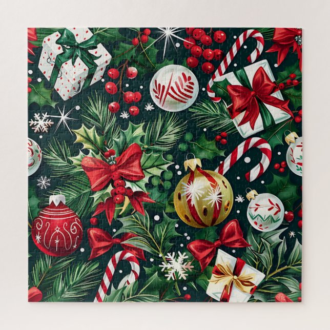 Quebra-cabeça enfeites de natal (Vertical)