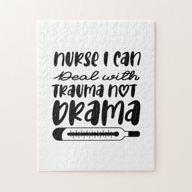 Quebra-cabeça Enfermeira Gift Enfermeira Posso Lidar Com Trauma (Vertical)