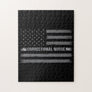 Quebra-cabeça Enfermeiro correcional norte-americano Flag Vintag