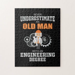 Quebra-cabeça Engenheiro Velho Com Diploma De Engenharia