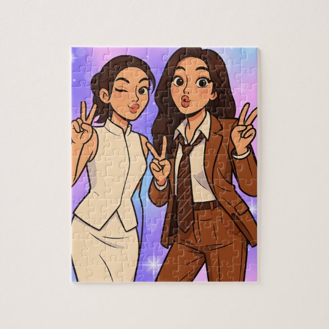 Quebra-cabeça Englot Kazz Awards Fun Pose Cam, Engfa & Charlotte (Vertical)