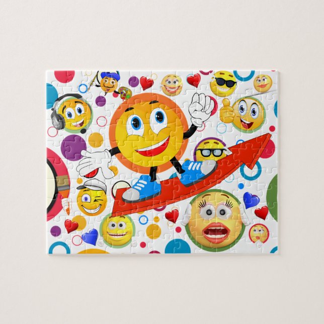 Quebra-cabeça Engraçada Engraçada Emojis Kids" (Horizontal)