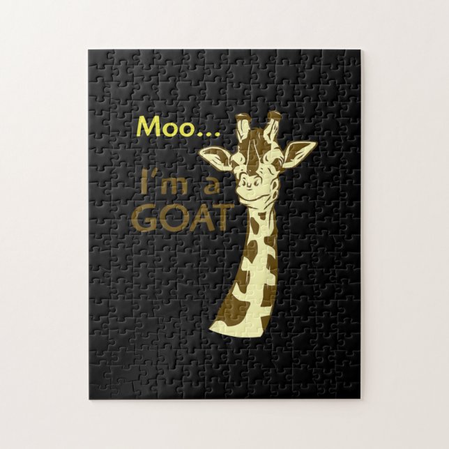 Quebra-cabeça Engraçada Girafa Moo Eu sou um Gosta (Vertical)