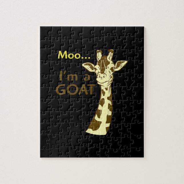 Quebra-cabeça Engraçada Girafa Moo Eu sou um Gosta (Vertical)