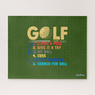Quebra-cabeça engraçado 6 passos golfe verde
