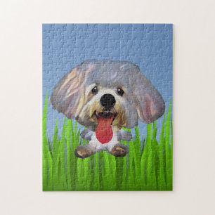 Quebra-cabeça Engraçado Cartoon Maltês Cão 252 Piece Quebra-cabe