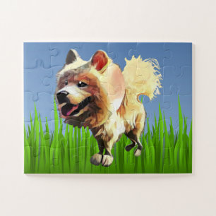 Quebra-cabeça Engraçado Cartoon Samoyed Dog Kids 30 pc Quebra-ca