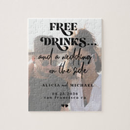 Quebra-cabeça Engraçado casamento de fotos modernas, salve a dat