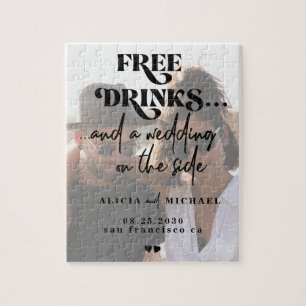 Quebra-cabeça Engraçado casamento de fotos modernas, salve a dat