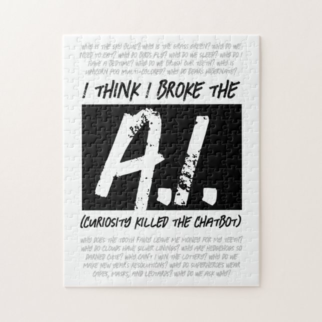 Quebra-cabeça Engraçado Eu Acho Que Quebrei A IA... (Vertical)