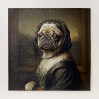 Quebra-cabeça Engraçado Mona Lisa Pug