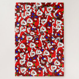 Quebra-cabeça Engraçado Natal Moderno Colagem de Papais noeis Qu