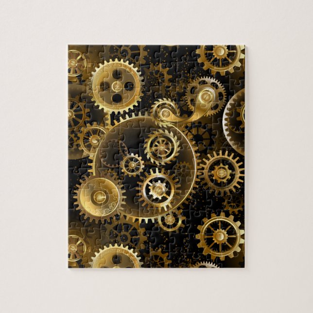 Quebra-cabeça Engrenagens de latão Steampunk perfeitas (Vertical)