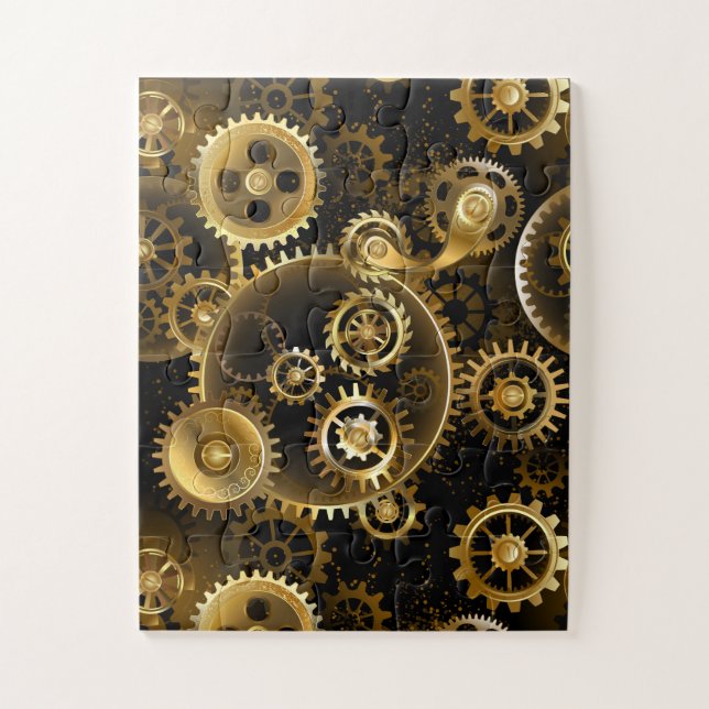 Quebra-cabeça Engrenagens de latão Steampunk perfeitas (Vertical)