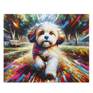 Quebra-cabeça Enigma Cavachon: Cavalier Bichon Sable e Branco