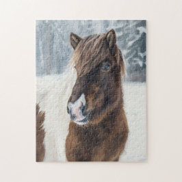Quebra-cabeça Enigma de Aquarela do Cavalo Islandês no Calor do